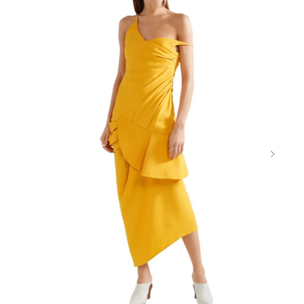 La Robe Sol Off-the-shoulder Ruffled Midi Dress